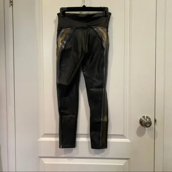Spanx Faux Leather Track Stripe Leggings - Picture 6 of 7
